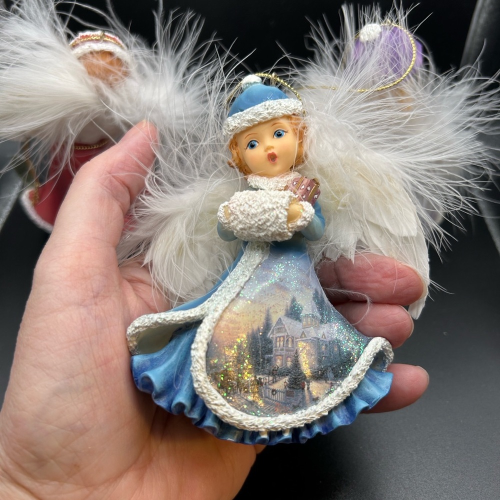 Set of three Thomas Kincaid Christmas ornaments by Bradford Exchange